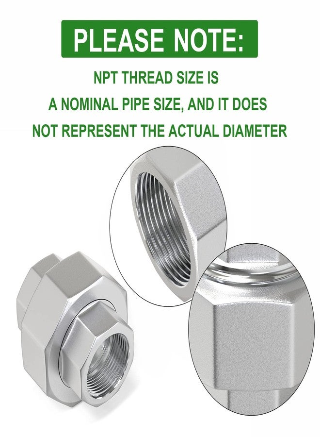 TAISHER 2PCS 304 Stainless Steel Union，1/4" NPT Female Cast Pipe Fitting - Image 4